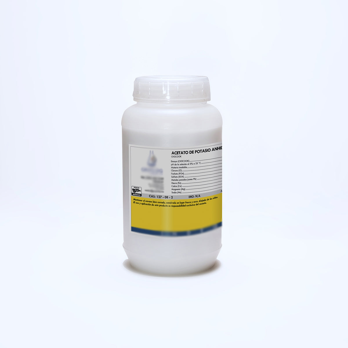 Acetato De Potasio Anhidro R.A. Presentación 500 Grms